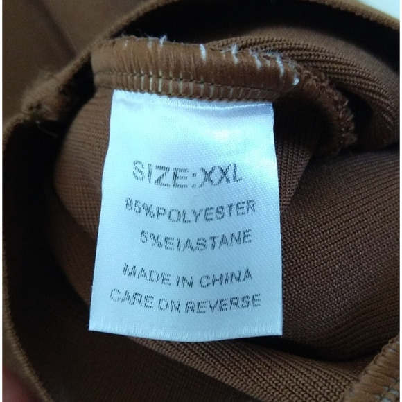 Alieva Off the Shoulder Bandage Dress Size XXL Brown Stretch Built in Bra 2XL - Picture 7 of 8